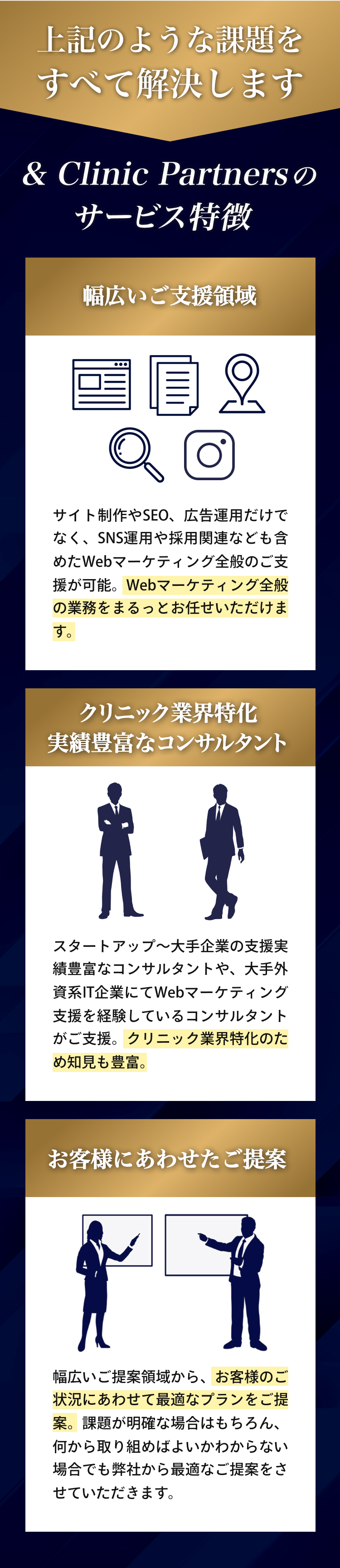 andClinicPartnersのサービス特徴
